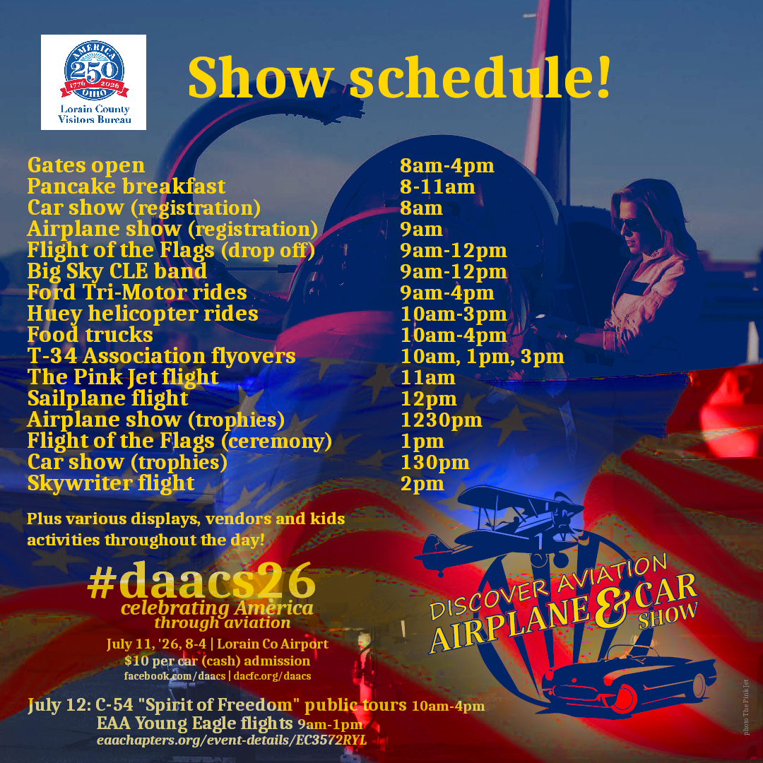 Event schedule of showtimes and activities